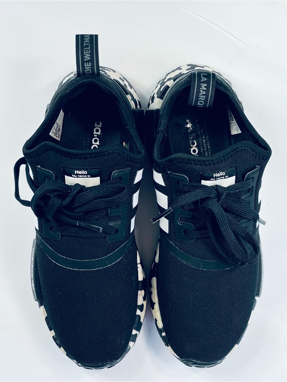 Adidas Youth NMD R 1 Running Shoes #GW9594 Black White Speckled Boys:6 Sneakers - Picture 5 of 15